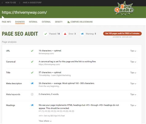 seoquake diagnosis|SEOquake .